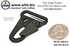 Flat Snap Hook 35mm Mil-Spec Drawing 9348468 - Webbing Strap Hook
