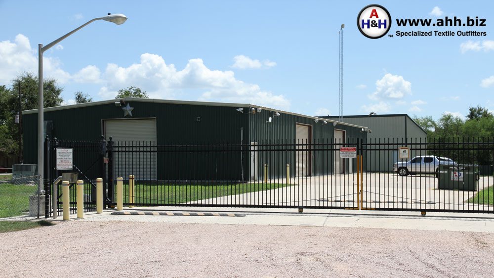 American Home & Habitat Inc. - Specialized Textile Outfitters - Houston I-10 Energy Corridor Manufacturing Campus - Sealy TX - Main Gate American Home & Habitat Inc. - Specialized Textile Outfitters - Houston I-10 Energy Corridor Manufacturing Campus - Sealy TX - Main Gate