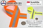 Reflective Webbing in Neon colors with 3M Scotchlite&trade;- 38mm